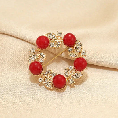 1PCS New Tulip Flower Golden Brooch Elegant Design Sense Rose White Stone Jewelry