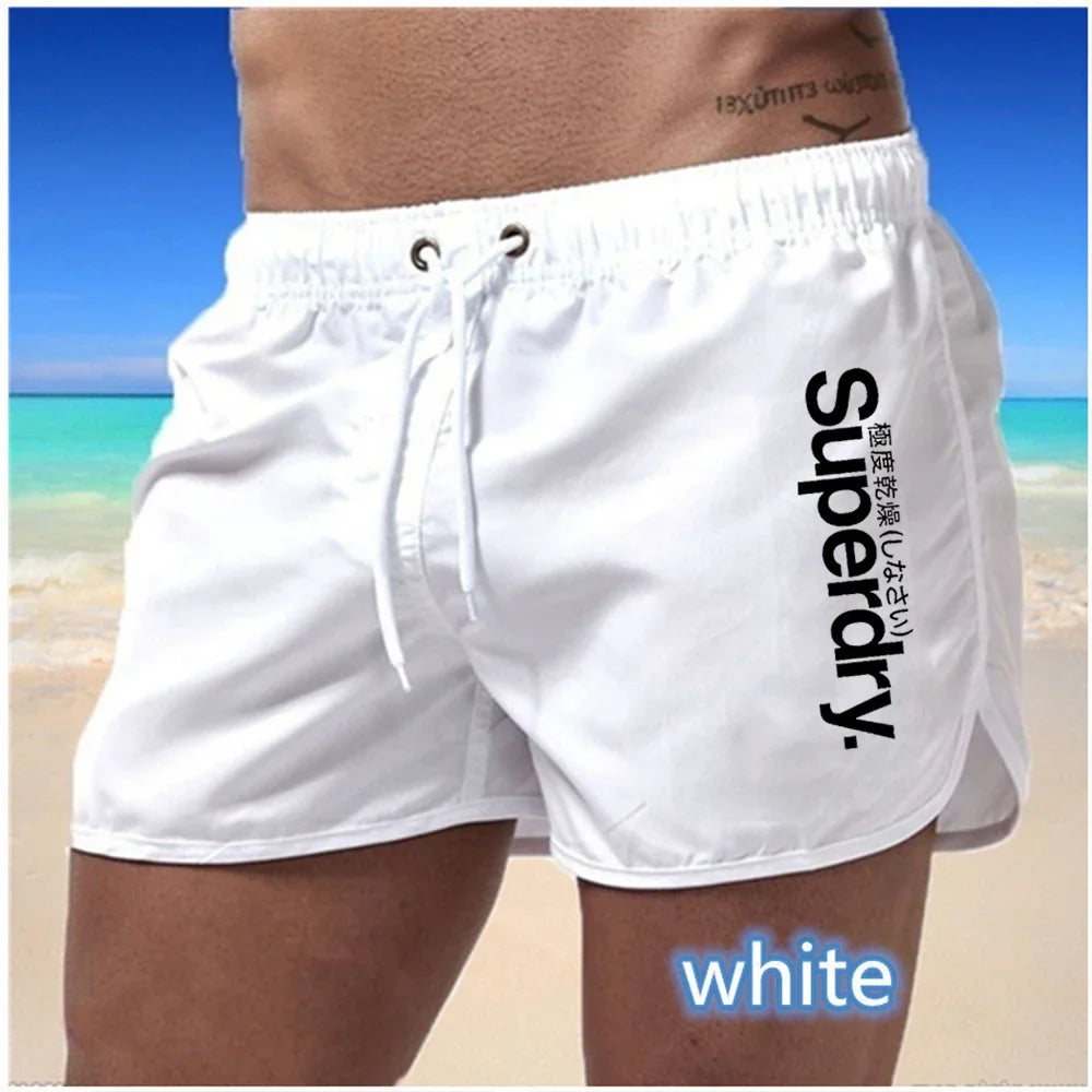 Summer Hot Selling Men's Beach Shorts Breathable Fast Drying Casual Fashionable Surfing Shorts 2024 Fitness Running Shorts