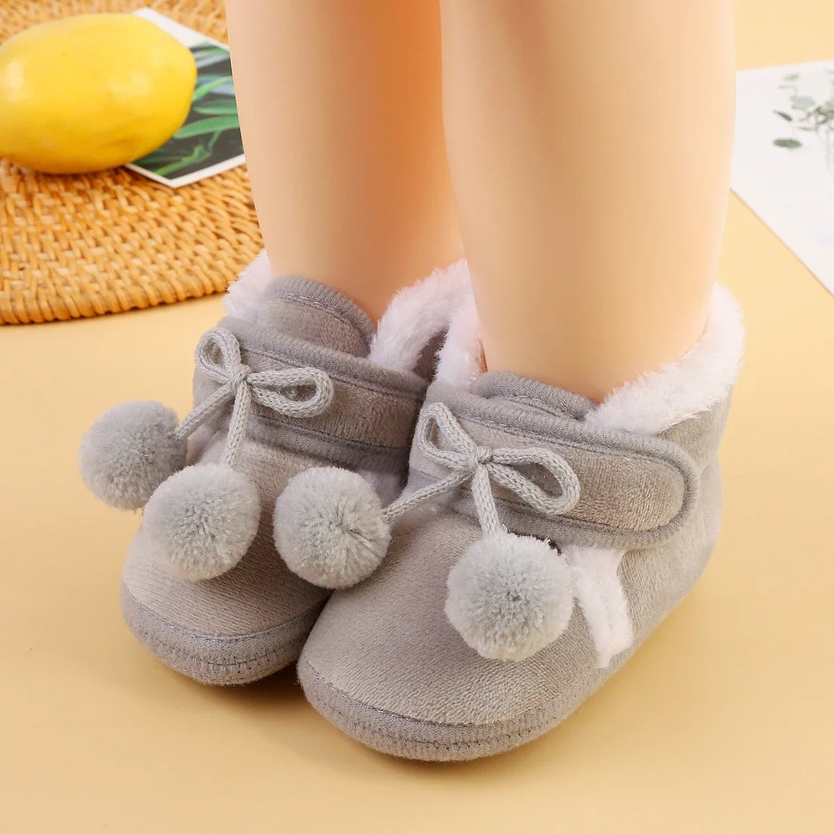 Newborn Booties Baby Socks Shoes Girl Winter Warm Cute Toddler Prewalkers Soft Anti-slip Infant Newborn Crib Crawl Shoes