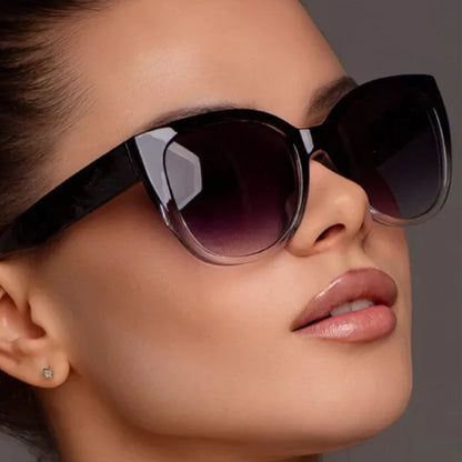 Retro Fashion Cat Eye Sunglasses Women Brand Sun Glasses Gradient Lens Simple Wide Leg Design Unisex Cateye Female Shades UV400