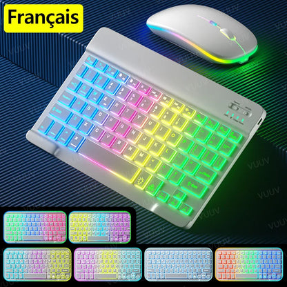 Wireless Bluetooth Keyboard for iPad Tablet Cell Phone Slim Backlit Rechargeable Tablet Keyboard Spanish Korean for Xiaomi Pad 6