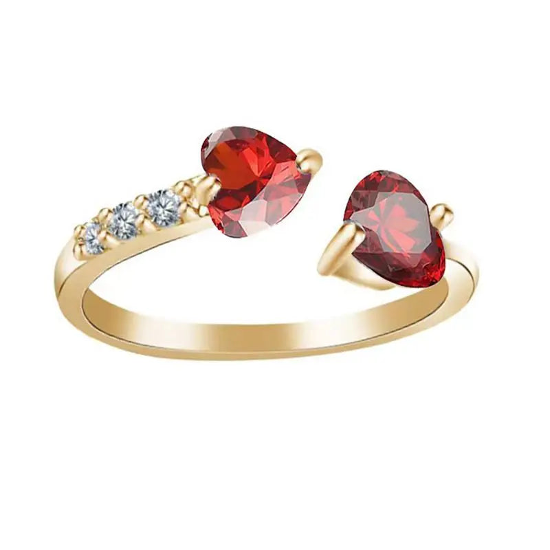 Fashion Vintage Delicate Floral Ruby Rings for Female