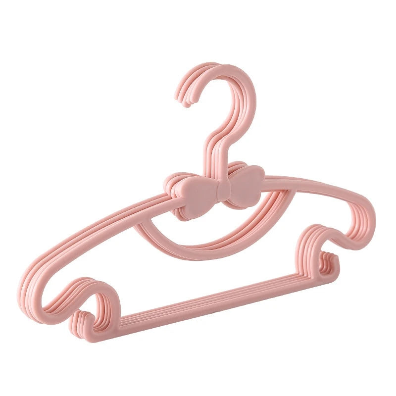 10pcs Portable Kids Clothes Hanger Plastic Display Hangers Household Baby Coat Rack Thickened Bow Coat Hanger Clothing Organizer