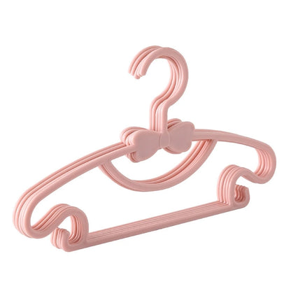 10pcs Portable Kids Clothes Hanger Plastic Display Hangers Household Baby Coat Rack Thickened Bow Coat Hanger Clothing Organizer