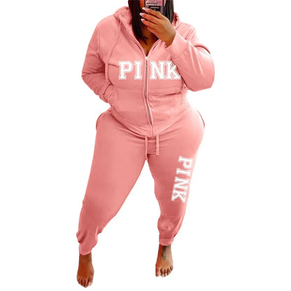 Tracksuit Women's Letter Pattern Plus Size Clothing Two Piece Sets Long Sleeved Hoodies Fashion Winter Sportswear Wholesale