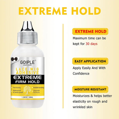 GOIPLE Wig Installation Kit Melting Spray Glueless Adhesive Extra Hold Waterproof Lace Front Wig Glue Remover Styling Wax Stick