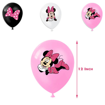 Minnie Mouse Party Decoration Disposable Tableware Minnie Cup Plate Balloon For Girls Baby Bath Birthday Party Supplies