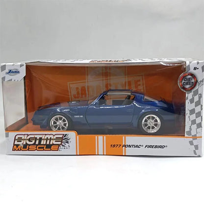 JADA 1:24 Scale Classic Blue 1977 Pontiac Firebird Miniature Diecast Alloy Toy Car Simulation Model Collectible Souvenir Display