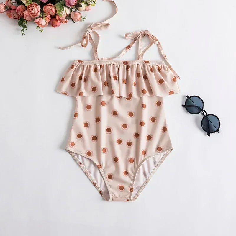 Baby Girls One-piece Swimsuit 1-5Yrs Toddler Kids Swimwear Bikini Flower Girls Summer Beachwear Backless Children Bathing Suit