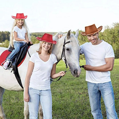 Red Cowboy Hat 1PC Prop Children's for Holiday Dress-up Decorations Party Baseball Western Hat Bands for Cowboy Hats Leather