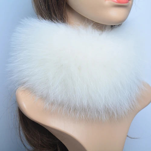 New Luxury Women Outdoor Fox Fur Ring Scarf Winter Good Elastic Knit Real Fox Fur Scarves Neck Warmer Natural Fur Headband Wrap