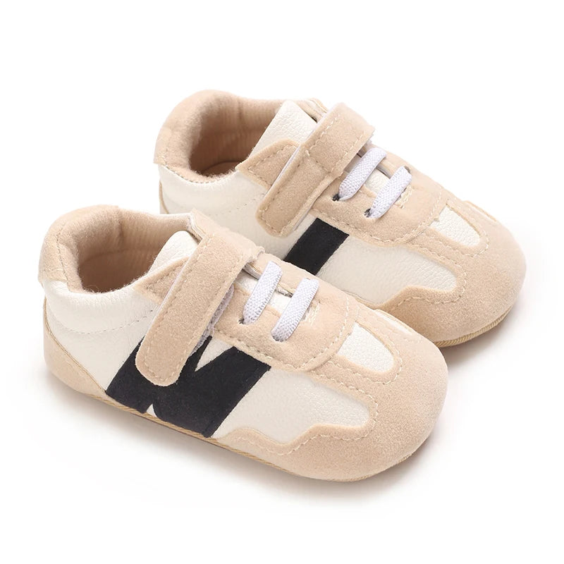 Newborn Baby Classic Sneakers Letters Splicing Baby Casual Shoe Anti-slip Hundred Walking Baby Boys Girls Baby Shoes 0-18 Months