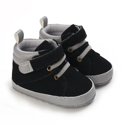 Black Fashion Casual Shoes Newborn Boys And Girls Non Slip First Walkers Infants Toddlers Comfortable Crib Shoes Kids Sneaker