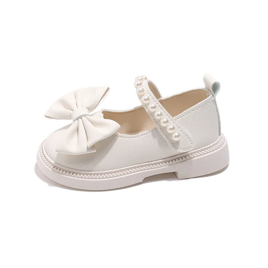 Baby Girls Casual Shoes Kids PU Leather Shoes with Bow-knot Sweet Cute Fashion Princess Children Wedding Dress Party Flats Soft