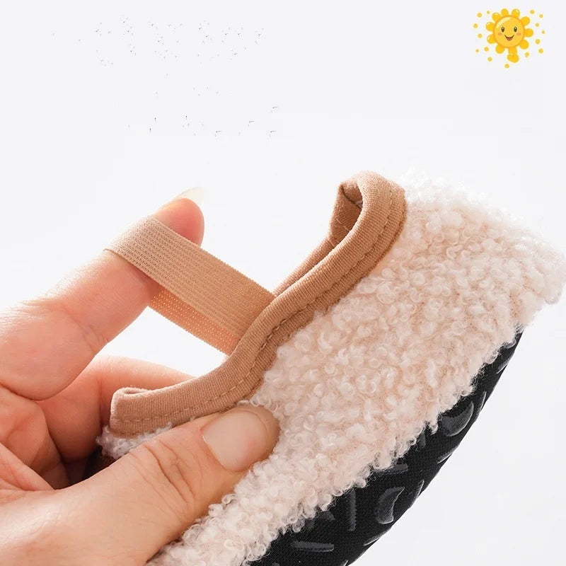 Autumn Winter Baby Slippers Toddler Plush Floor Sock Shoes Boy Girl Children Soft Anti-slip Walking Shoes Indoor Home Kids Shoes