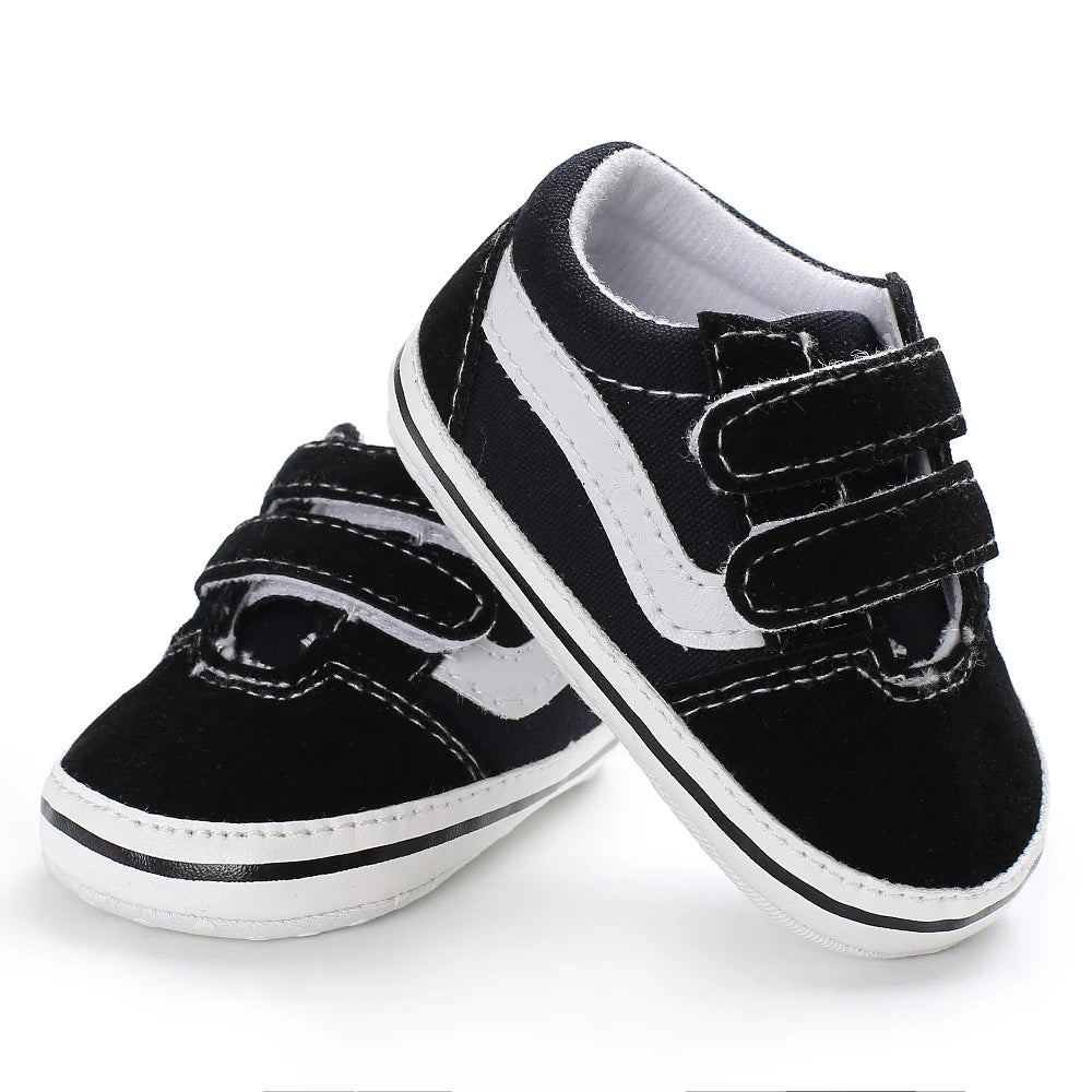 0-18M Newborn Baby Shoes for Boys First Walker Classic Canvas Casual Sports Shoes Soft Sole Comfortable Walking Shoes