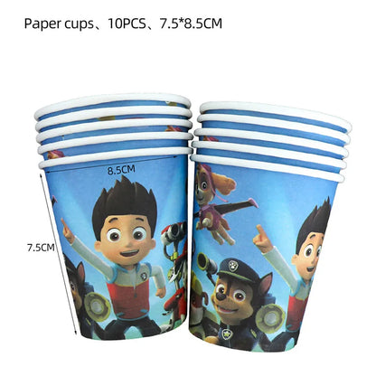 PAW Patrol Birthday Party Decoration Kids Toy Hat Gift Aluminum Foil Balloon Disposable Tableware New Banner Boy Event Supplies