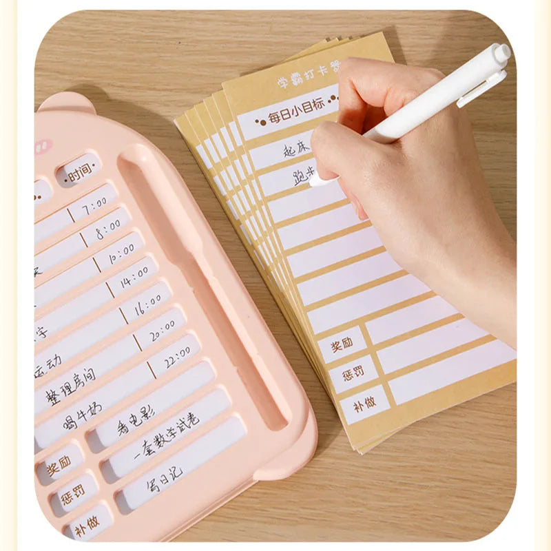 Reusable Chore Chart Planning Board Portable Memo Checklist Board for Kids Detachable Plastic Daily Task Schedule Reminder Chart