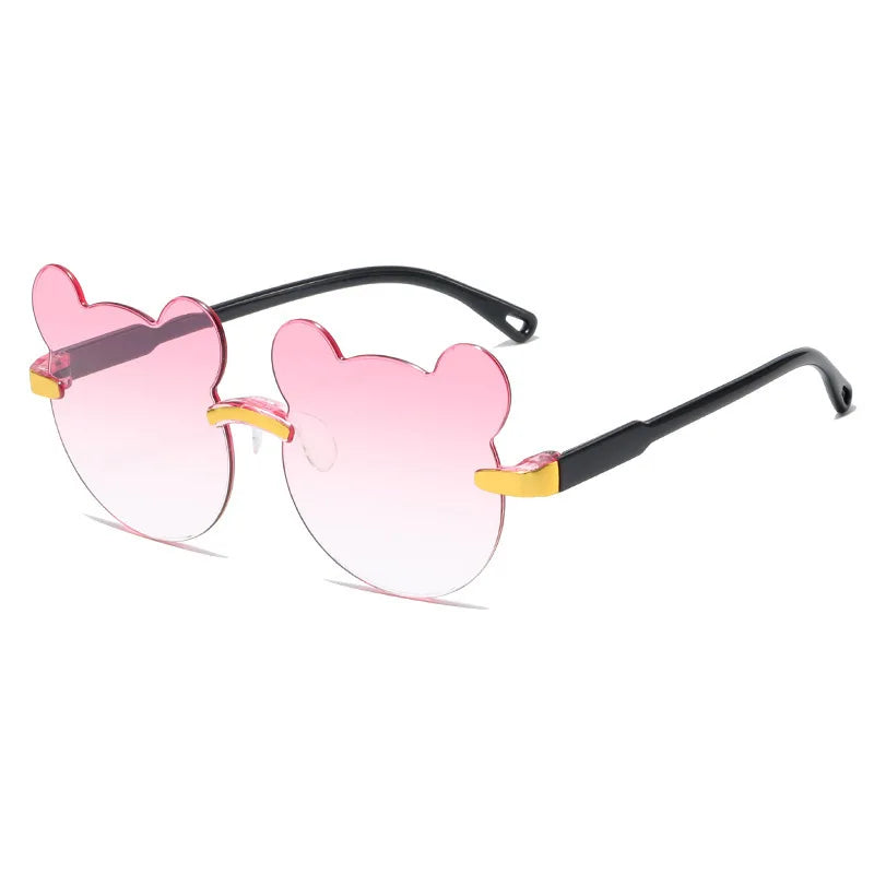 Kids Sun Sunglasses Bear Shape Children Glasses Trendy Girls Cartoon Eyeglasses Shades Driver Anti-Glare Boys Cartoon Sunglasses