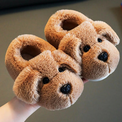 Children's Cotton Slippers for Boys Aged 1-5 Years Old Cute Cartoon Girls' Slippers Infants and Young Children Autumn and Winter