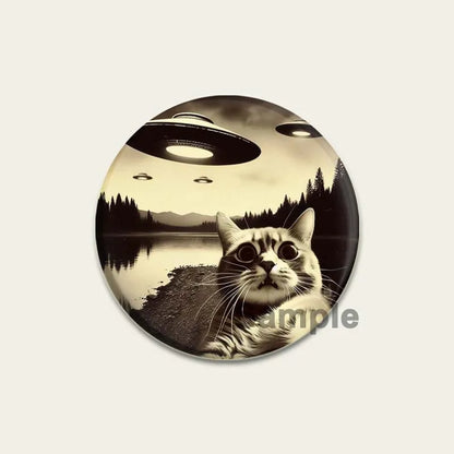 32/44/58mm Funny Cute Cat Badge Round Creative Brooches Fashion DIY Backpack Jewelry Accessory Gifts HD Print Handmade Pins