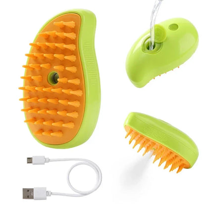 3-in-1 Dog Hair Cat Hair Brush Electric Pet Cleaning Brush Steam