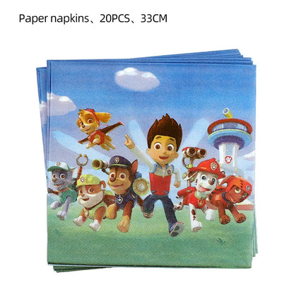 PAW Patrol Birthday Party Decoration Kids Toy Hat Gift Aluminum Foil Balloon Disposable Tableware New Banner Boy Event Supplies