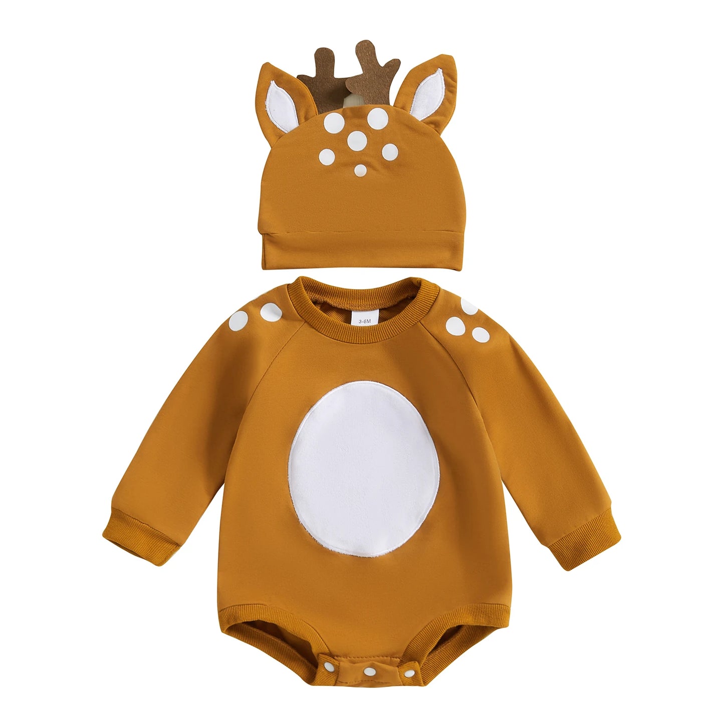 ma&baby 0-18M Christmas Newborn Infant Baby Boy Girl Romper Deer Costumes Cute Jumpsuit+ Hat  Long Sleeve Xmas Outfits