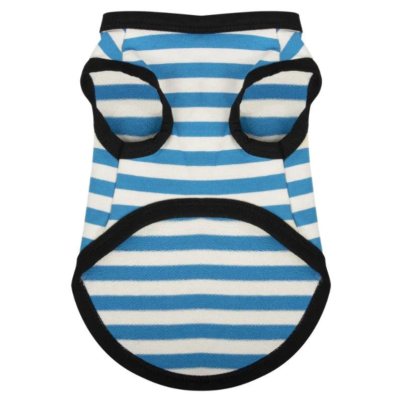 1Pc Summer Dog Clothes for Small Medium Dogs Pet Stripe Cotton Sweatshirt Breathable Puppy Cat Clothing