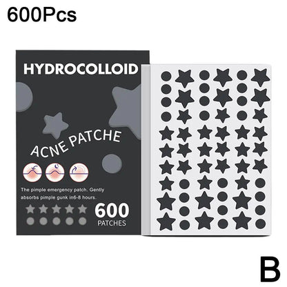 600pcs Large Size Star Acne Patch Mild Non-irritating Lightens Acne Hydrocolloid Acne Sticker For Blackheads Closed Comedones