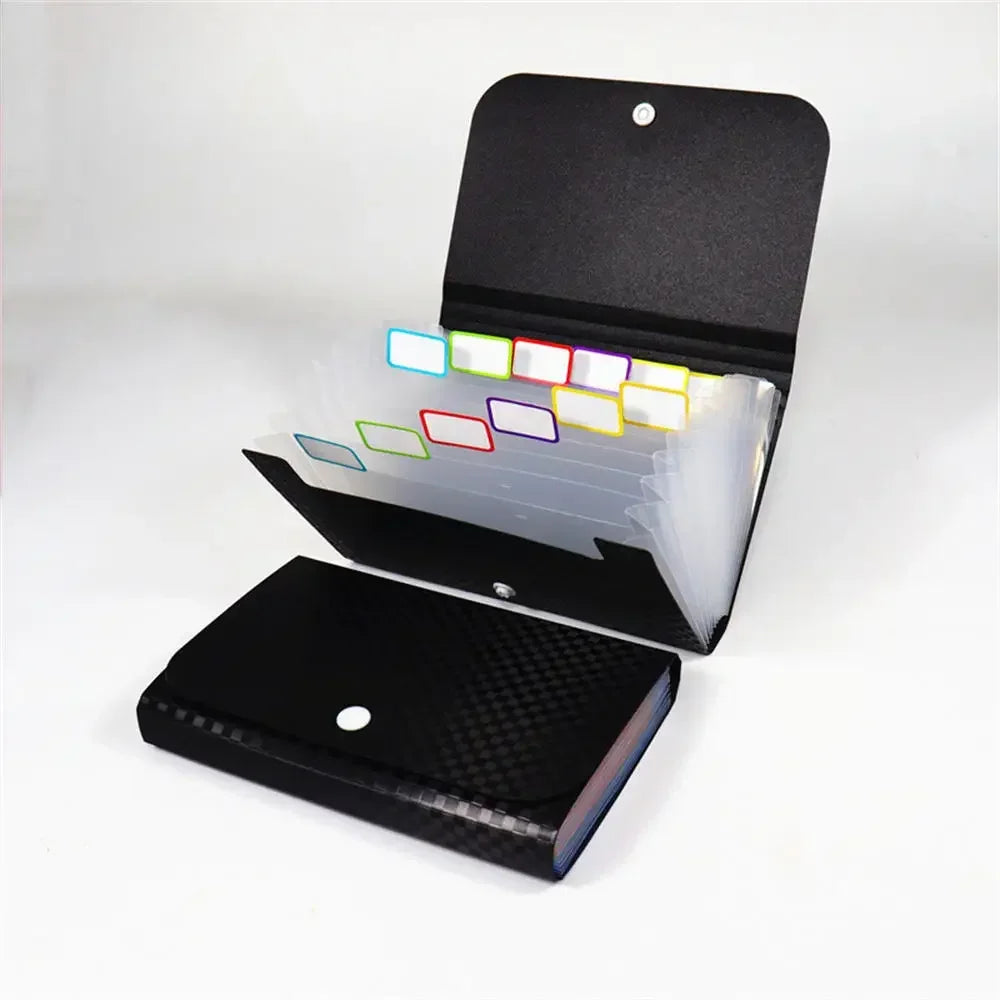 A6 Expanding File Folder Zipper Bag Wallet Documents File Pouch Bill Expanding Folders Organizer Office Binding Supplies