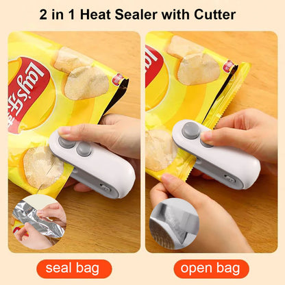 Mini Heat Bag Sealing Machine Plastic Bag Sealer Package Sealer Food Sealer Clip Bag Handheld Sealer Food Packaging Heat Sealer