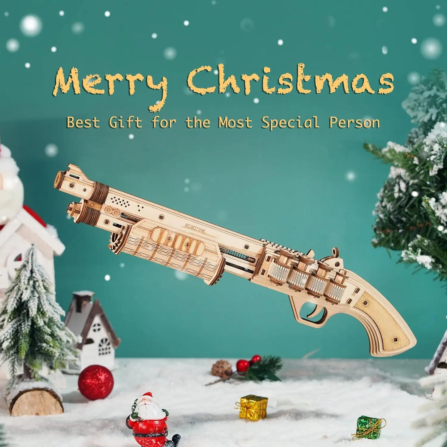 Robotime Rokr Corsac M60 Toy Gun 3D Wooden Puzzle Mechanical Building Model Kit for Children 14 Years Christmas gift