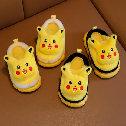 New Winter Children's Cotton Slippers Cute Cartoon Non-slip Soft Sole Girls Boys Indoor Warm Plush Home Wooden Floor Flat Shoes