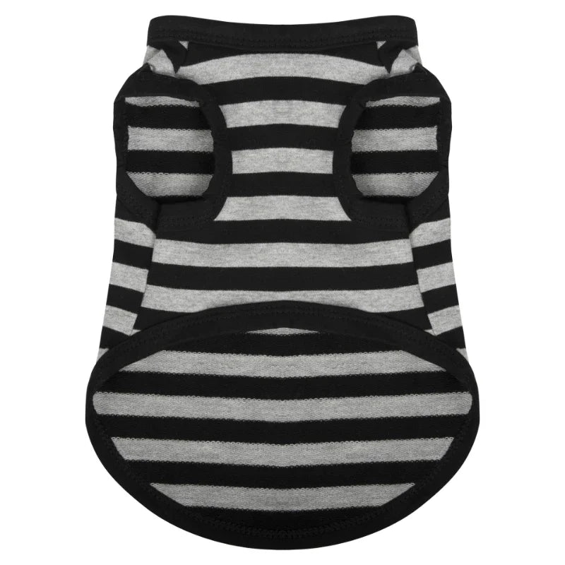 1Pc Summer Dog Clothes for Small Medium Dogs Pet Stripe Cotton Sweatshirt Breathable Puppy Cat Clothing