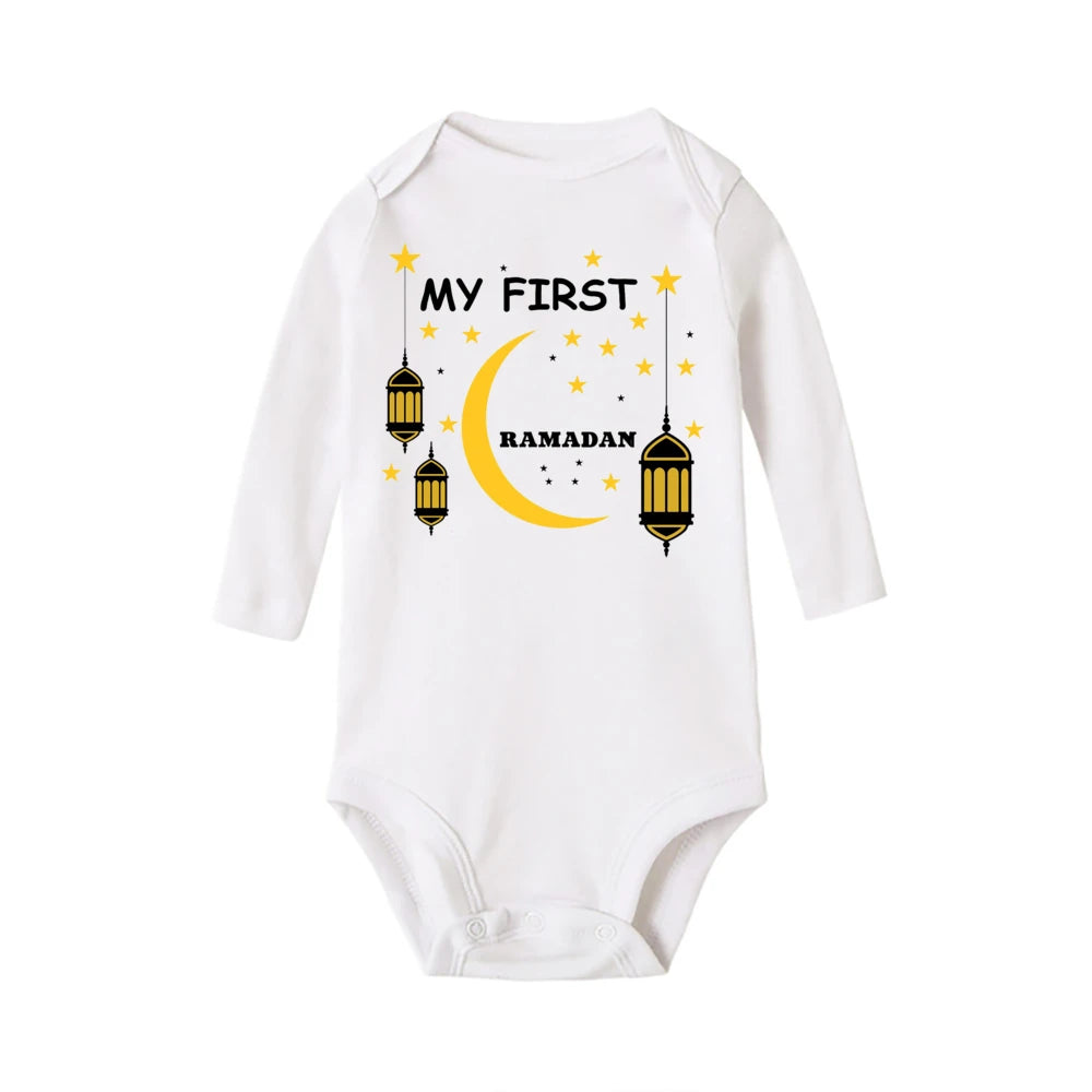 My First Ramadan Baby Romper Long Sleeve Print Infant Bodysuits Ramadan Newborn Jumpsuits Islamic Muslim Festival Clothing