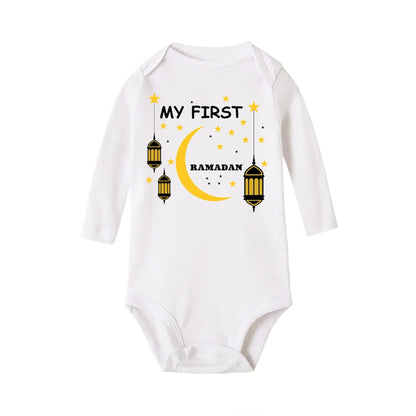 My First Ramadan Baby Romper Long Sleeve Print Infant Bodysuits Ramadan Newborn Jumpsuits Islamic Muslim Festival Clothing