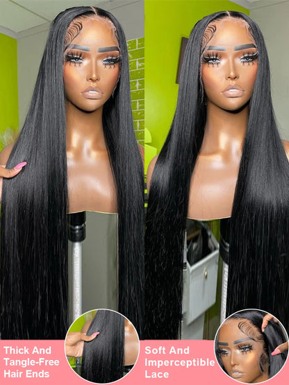 13x4 Bone Straight Hd Transparent 13x6 Lace Front Human Hair Wigs 30 Inch 360 Brazilian Pre Plucked Lace Frontal Wig For Women