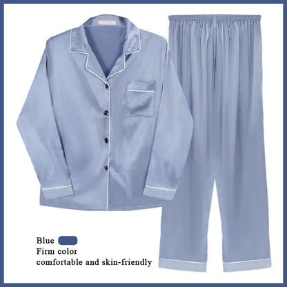 M-XXL On Sale Silk Satin Pajamas Suit Women Full Sleeve Lounge Homewear Clothes Loose Home Pyjamas Nightwear Clearance Sale