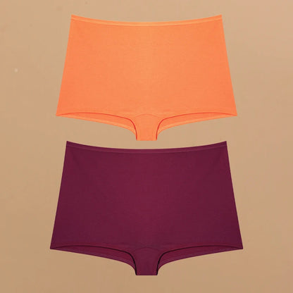 2pcs Women's Cotton Boxers Panties Female Seamless Sports Boyshorts Underwear Female Solid Soft Lingerie Safty Shorts XS-XL 2024