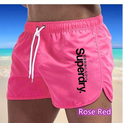 Summer Hot Selling Men's Beach Shorts Breathable Fast Drying Casual Fashionable Surfing Shorts 2024 Fitness Running Shorts