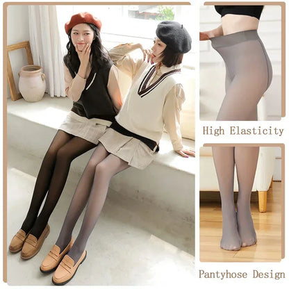 Thermal Stockings Woman Fleece Tights Sexy Winter Warm Pantyhose Translucent Slim Thicken Tights