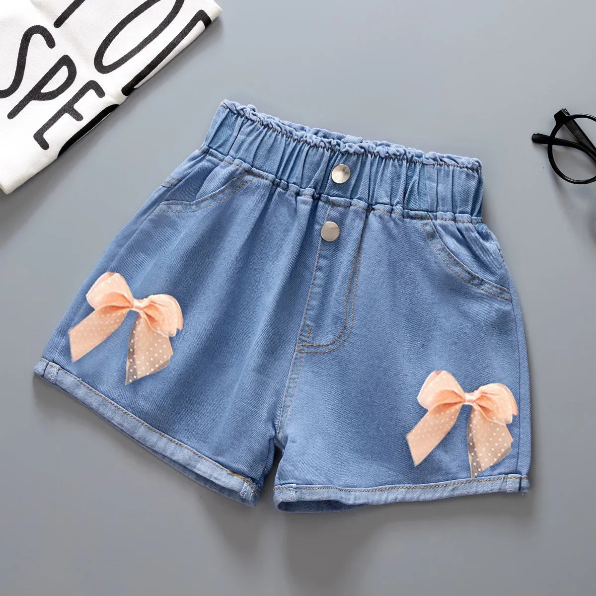 Korean Style Kid Short Denim Shorts for Girls Fashion Girl Short Princess Jeans Children Pants Girls Shorts Flower Girls Clothes