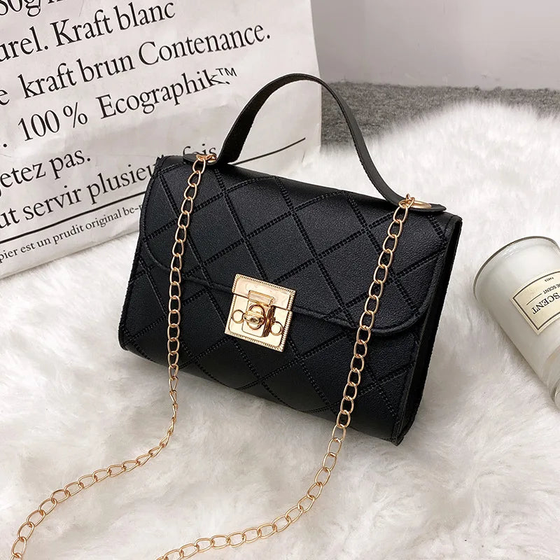 New Casual Chain Crossbody Bags For Women Luxury Simple Shoulder Bag Ladies Designer Handbags PU Leather Messenger Bags