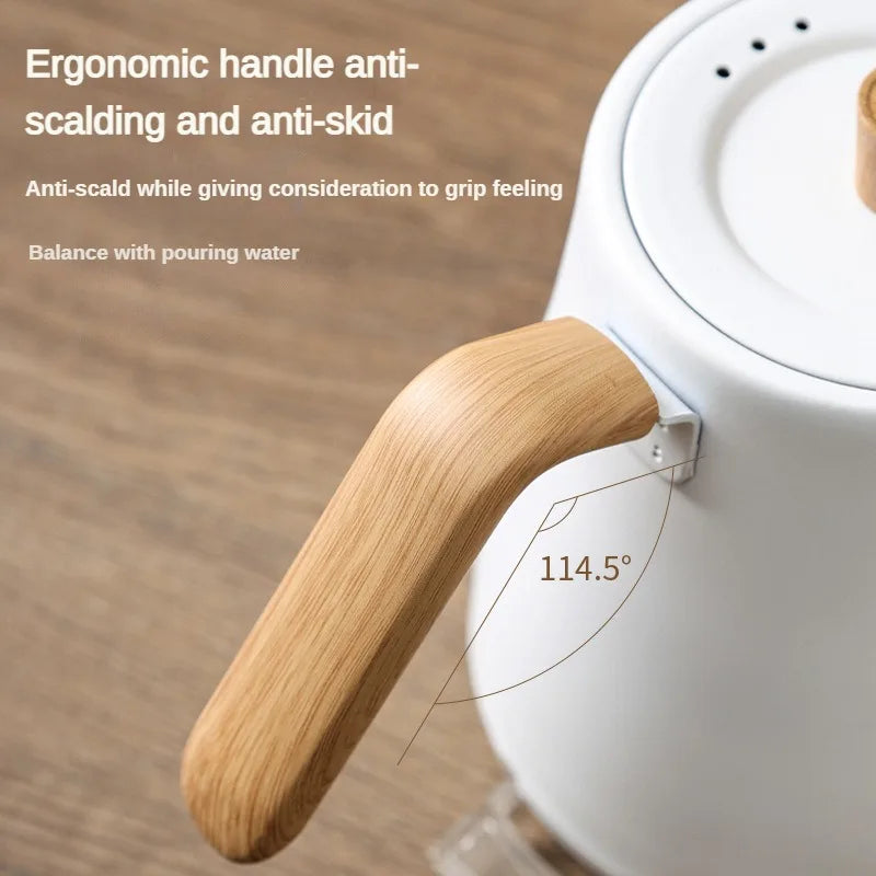 Electric Kettle 1000W Gooseneck Electric Pot  Electric Water Heater Teapot 0.8L Wood Grain Hand Brew Gooseneck Jug Pot 110V/220V