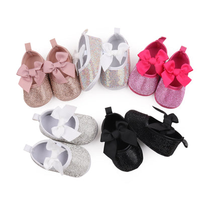 Baby Beautiful Shoes High Quality Newborn Toddler Girls Sneaker Spring and Summer Sandal Cute Bowknot Shiny Diamonds BBW3204