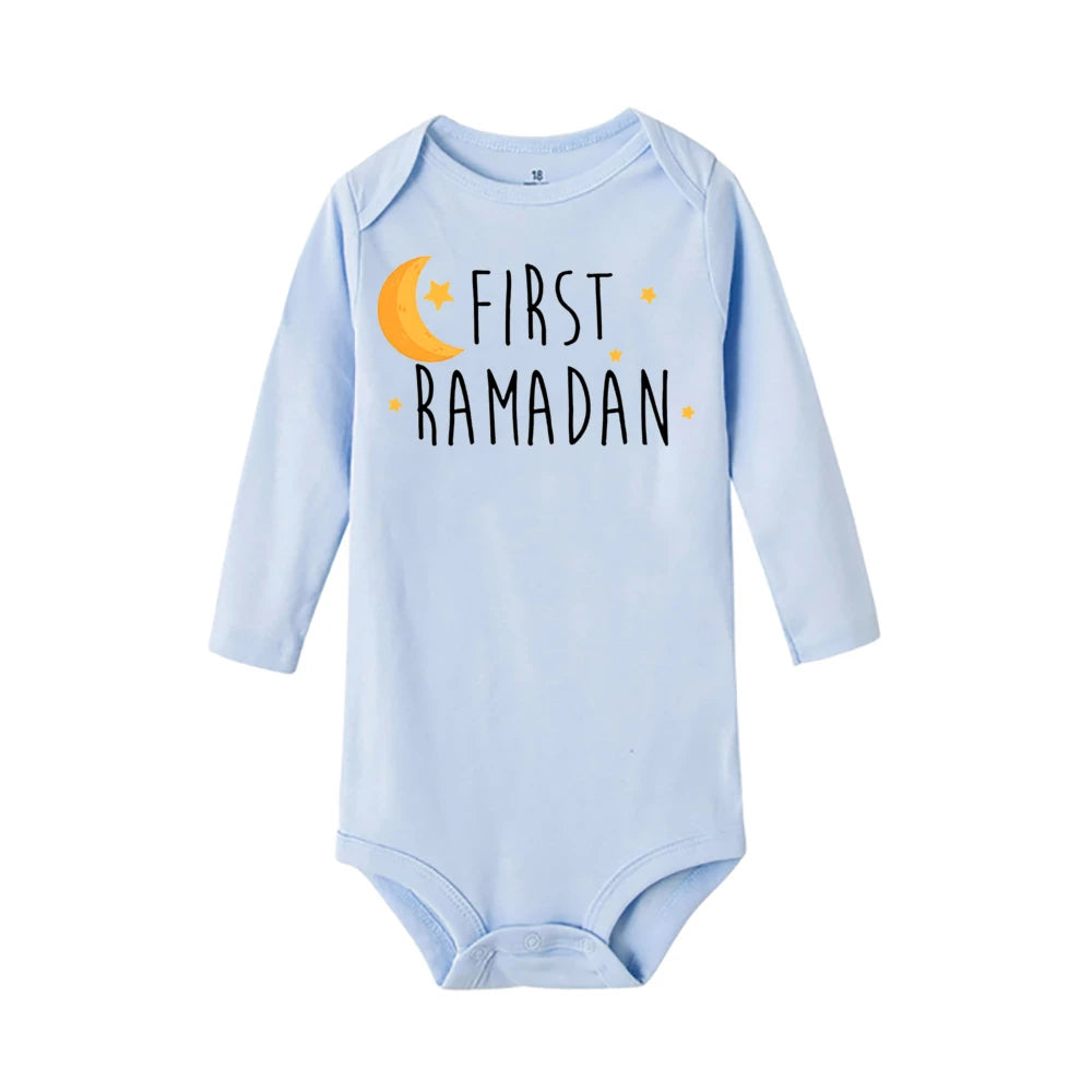 My First Ramadan Baby Romper Long Sleeve Print Infant Bodysuits Ramadan Newborn Jumpsuits Islamic Muslim Festival Clothing