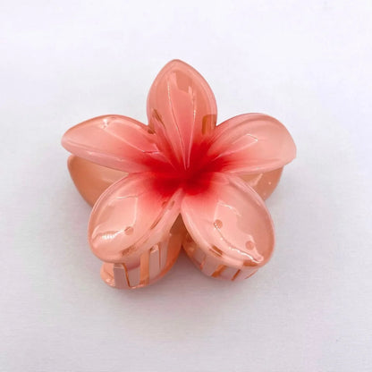 Flower Crab Hair Clips for Women Plumeria Barrettes Large Hair Claw for Thin/Thick Beach Hair Accessories for Girls 8cm