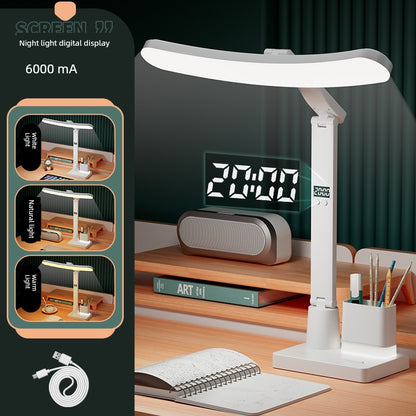 Miguo AA-Level Shadow Reduction Myopia Prevention Table Lamp with Clock