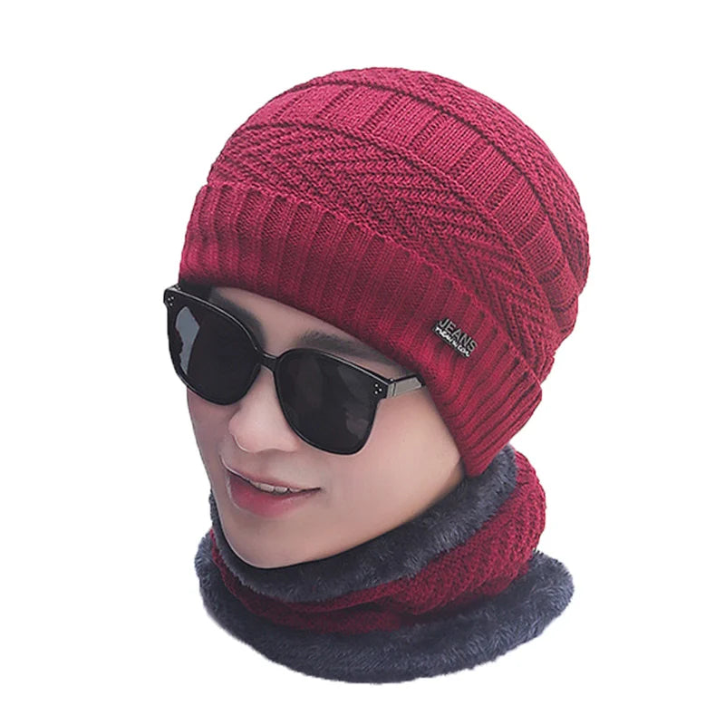 Knitted Wool Winter Scarf Hat Skullies Beanies Hats Winter Keep Warm Beanies for Men Women Caps Balaclava Mask Gorras Bonnet Hat